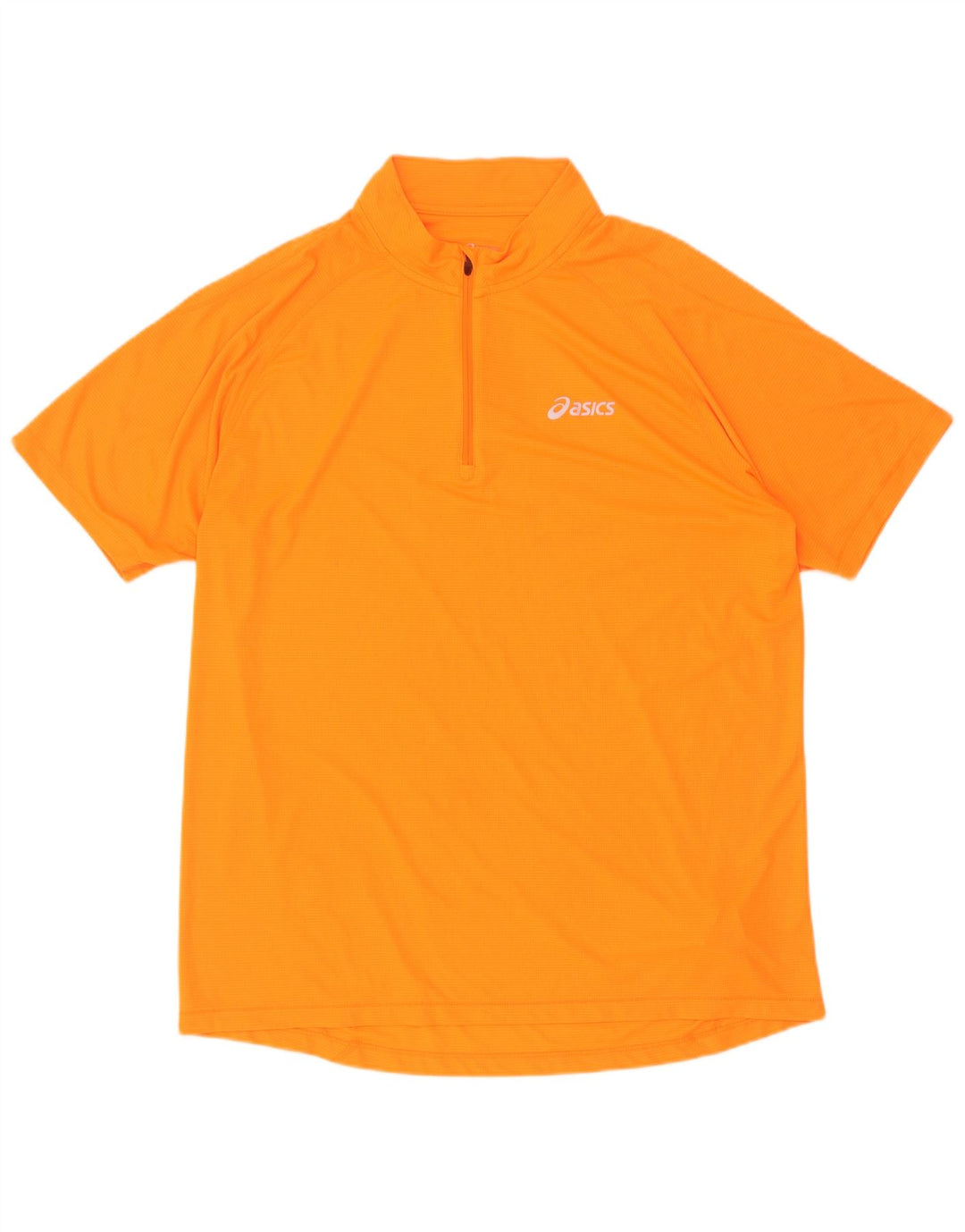 Asics Camiseta con cuello y cremallera para hombre Top 2XL Naranja Poliéster
