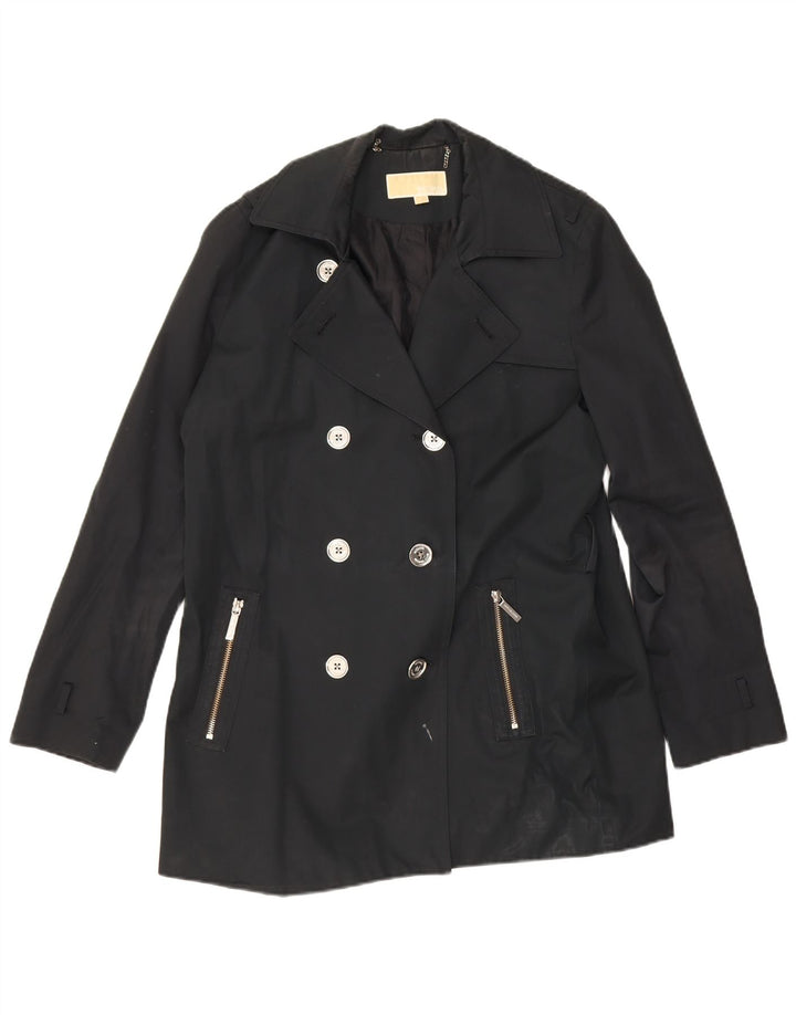 Michael Kors Gabardina corta de doble botonadura para mujer Reino Unido 46 Grande Negro