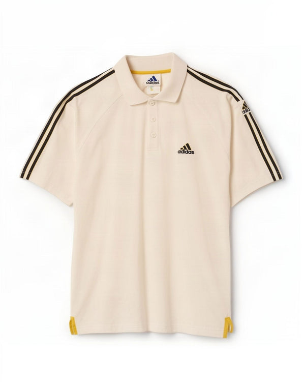 Adidas Polo para hombre UK 42/44 Grande Blanco Algodón