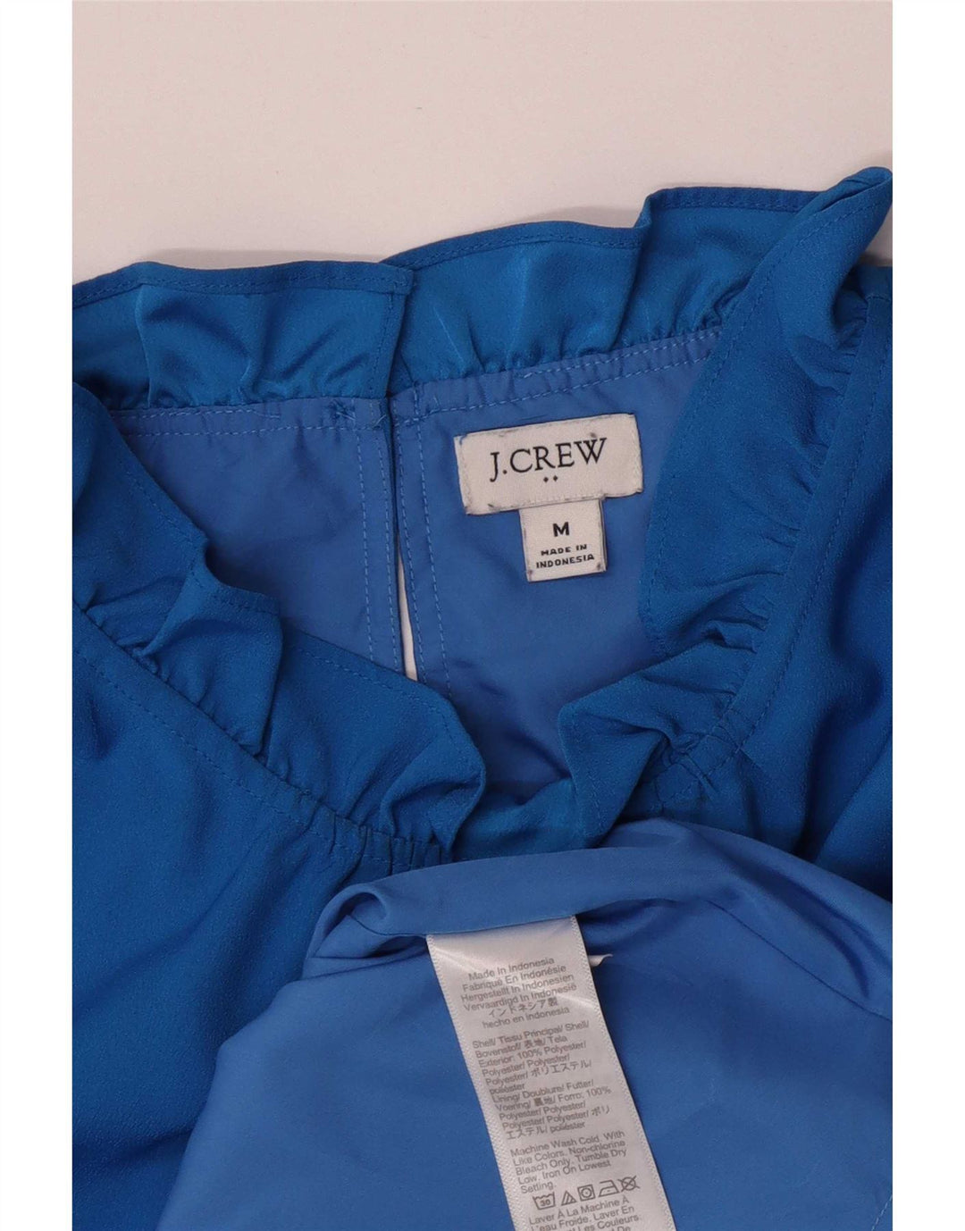 J. Crew Blusa sin mangas para mujer UK 44 Poliéster azul medio