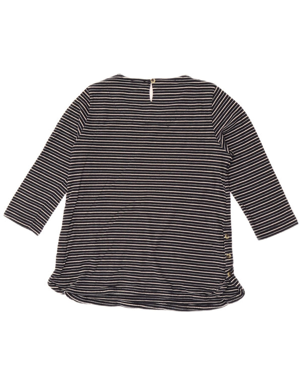Fat Face Womens Top 3/4 Sleeve UK 10 Small Navy Blue Striped