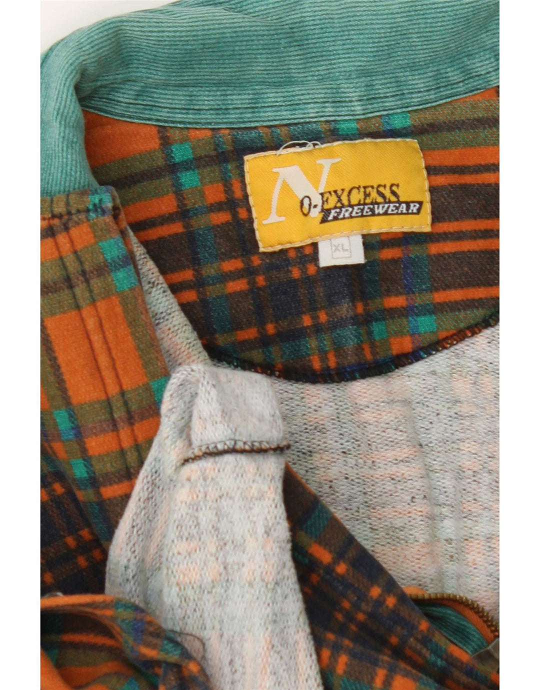 Vintage hombres polo cuello sudadera jumper XL naranja comprobar