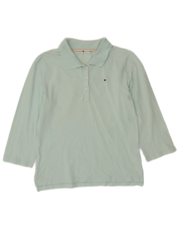 Tommy Hilfiger Polo de manga 3/4 para mujer UK 42 Algodón turquesa mediano