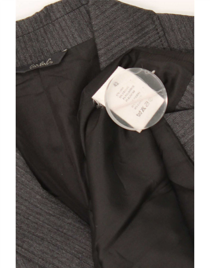 Vintage mujer 2 botones Blazer chaqueta IT 42 lana gris medio