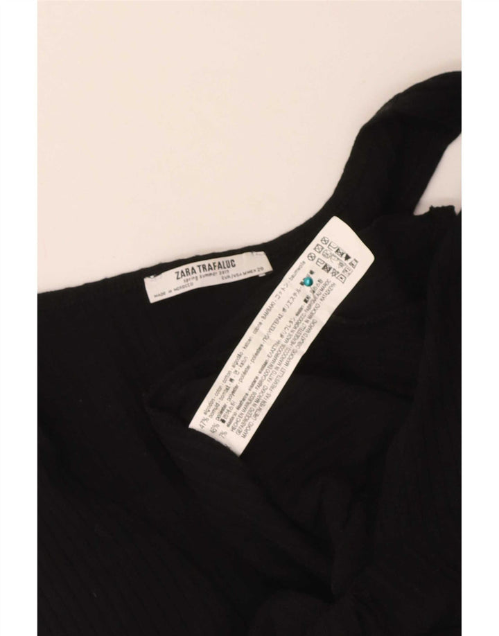 Zara Mujer Mono Sin Mangas UK 42 Mediano Negro Algodón