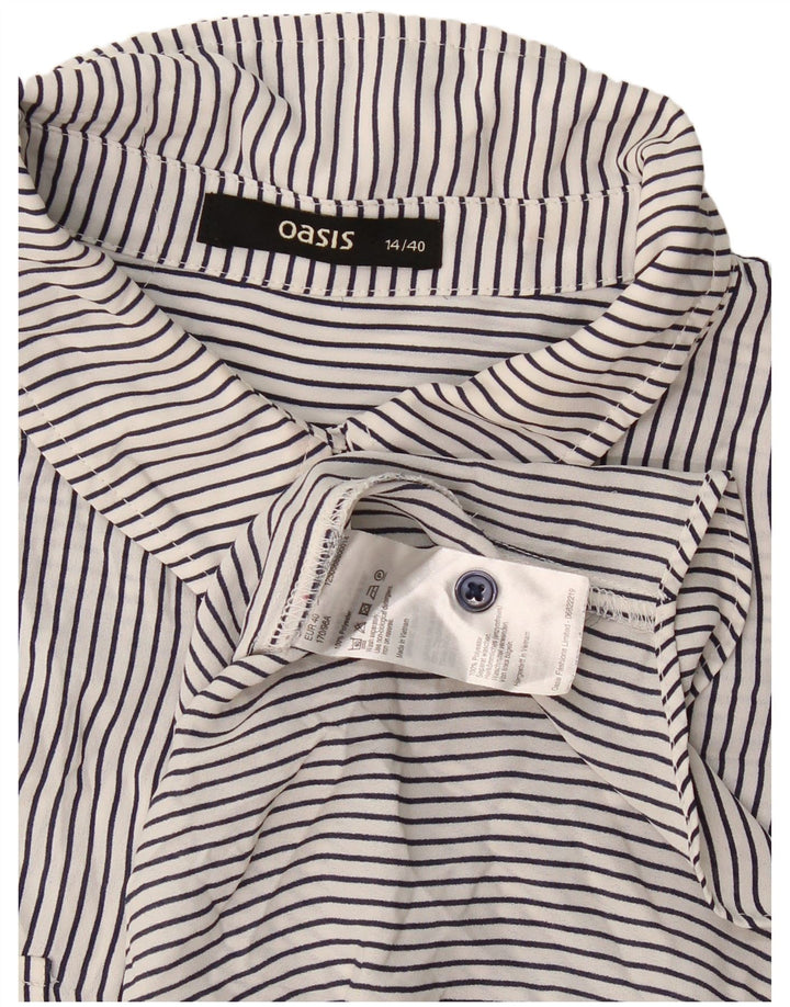 Oasis Blusa tipo jersey para mujer UK 40 Grande Poliéster a rayas blancas