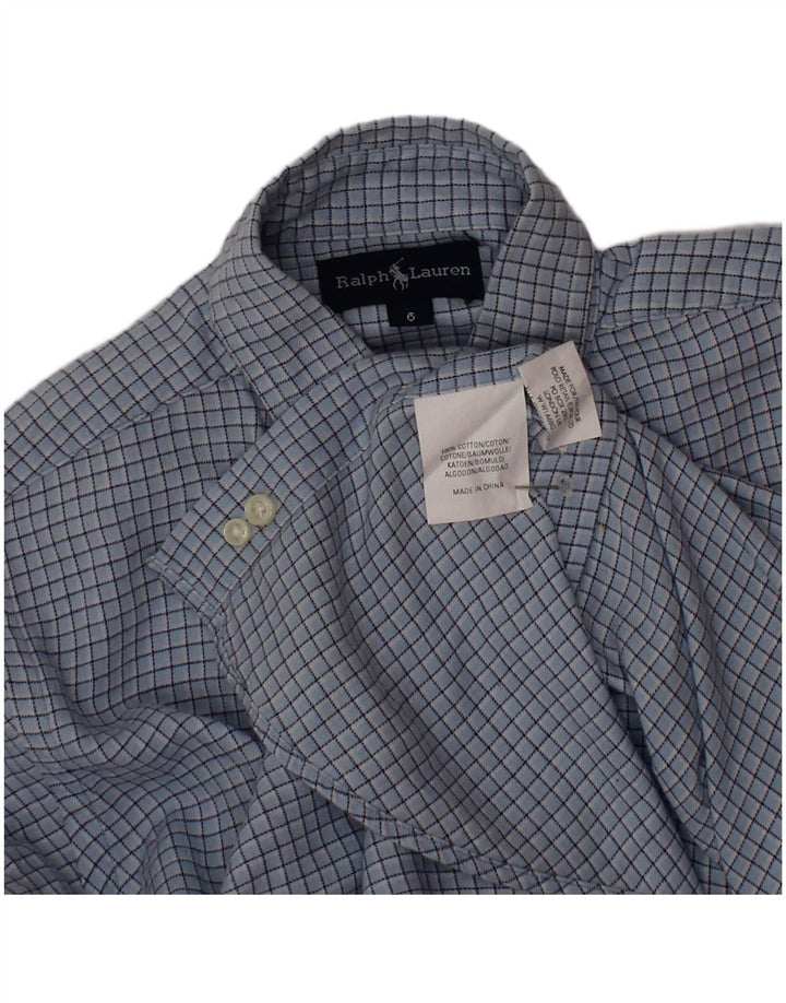 Ralph Lauren Camisa Niño 5-6 Años Algodón Vichy Azul
