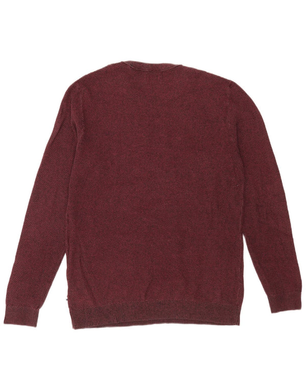 Jack & Jones Hombre Crew Neck Jumper Sweater Large Borgoña Algodón