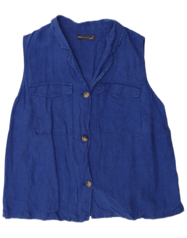 Marks & Spencer Blusa sin mangas para mujer UK 40 XL Algodón azul