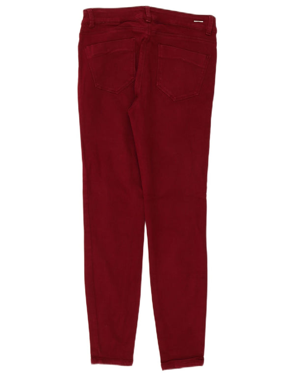 Zara Vaqueros pitillo para mujer EU 38 Small W28 L27 Borgoña
