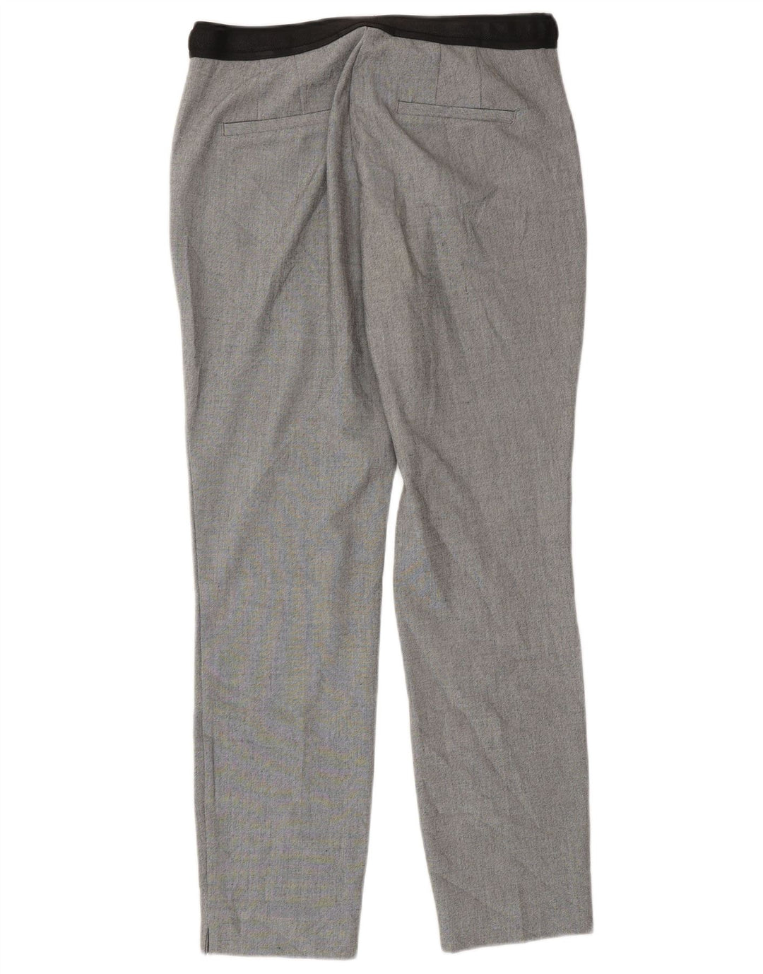 Zara Mujer Pantalón Chino Tapered Mediano W30 L28 Poliéster A Cuadros Gris