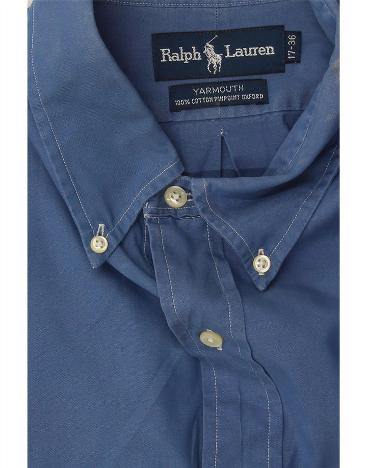 RALPH LAUREN Camisa holgada Yarmouth para hombre Talla 17 XL Algodón azul