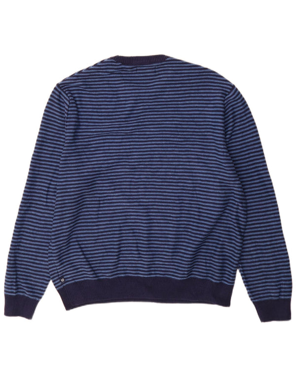 Chaps Jersey de cuello redondo para hombre XL de algodón a rayas azules