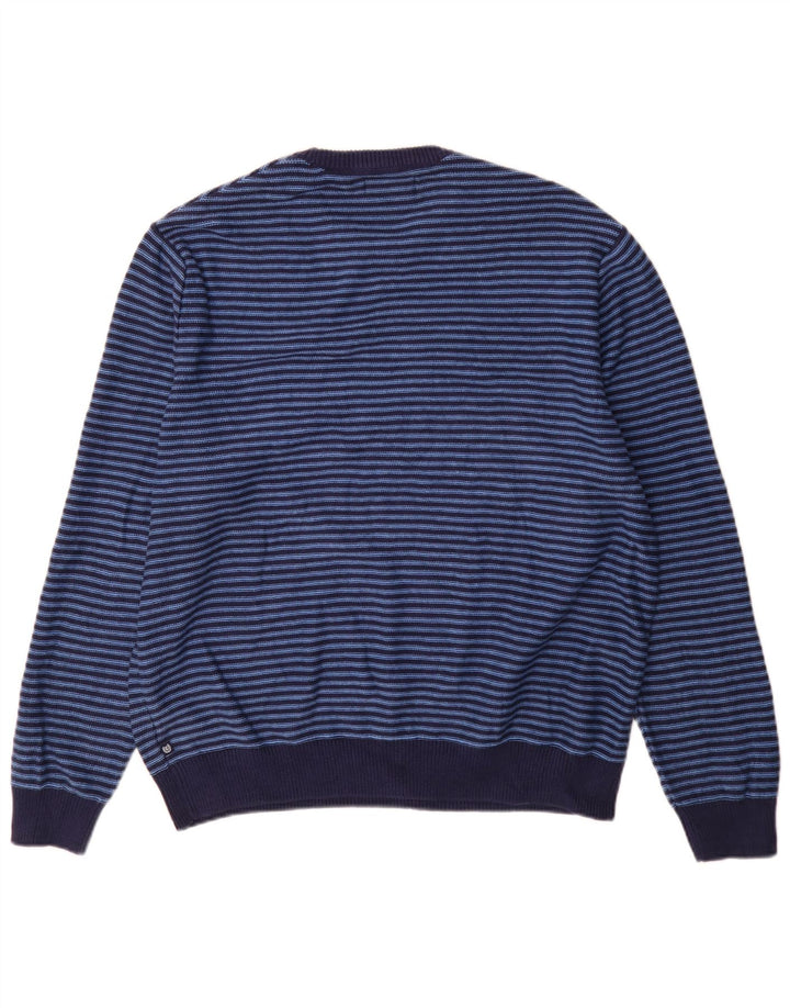 Chaps Jersey de cuello redondo para hombre XL de algodón a rayas azules