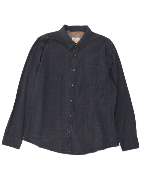 Camisa de hombre Fat Face Regular Fit XL Algodón con lunares azul marino