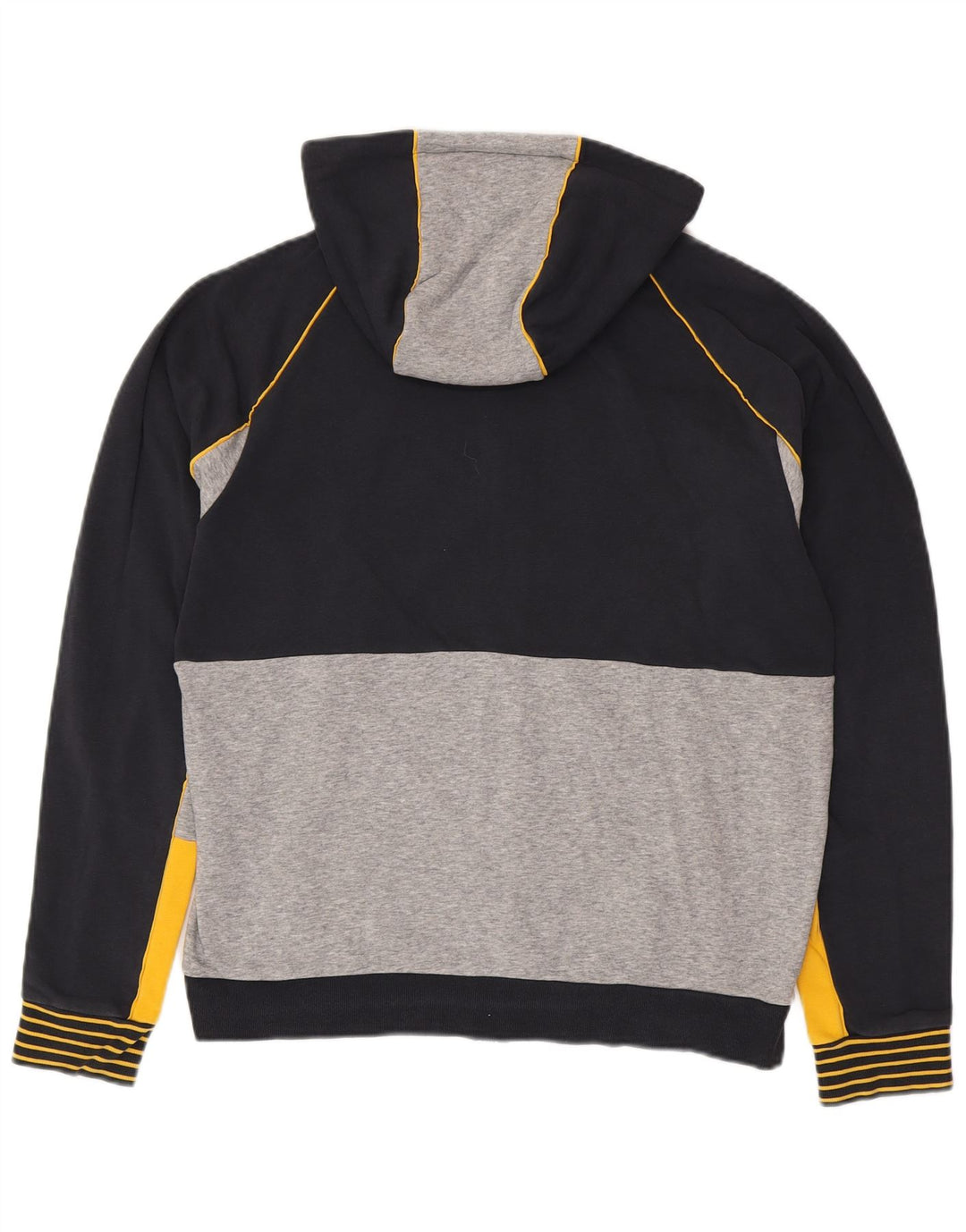 HUGO BOSS Jersey con capucha y corte regular para hombre con cremallera y diseño color block en azul marino grande