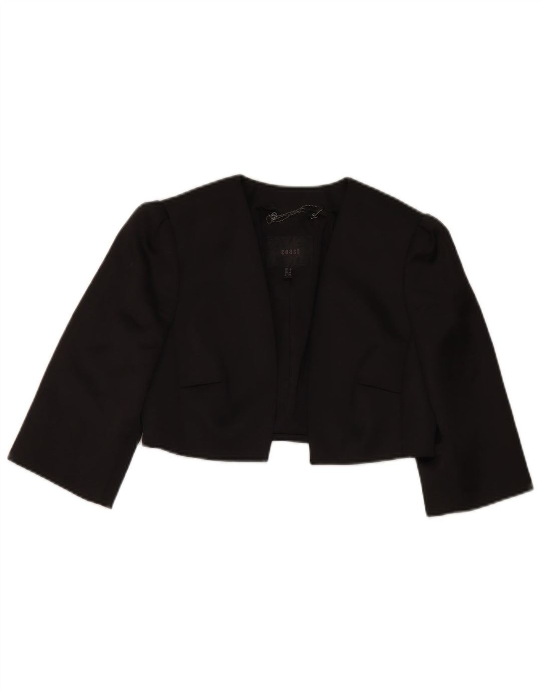 Coast Chaqueta Bolero de Manga 3/4 para Mujer UK 8 Small Poliéster Negro