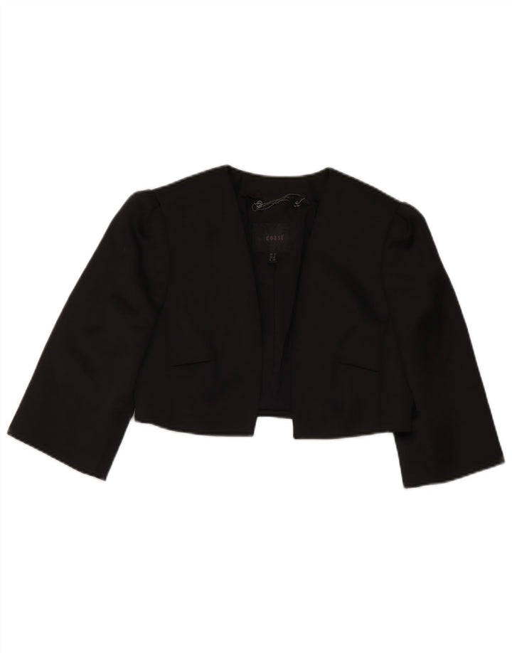 Coast Chaqueta Bolero de Manga 3/4 para Mujer UK 8 Small Poliéster Negro