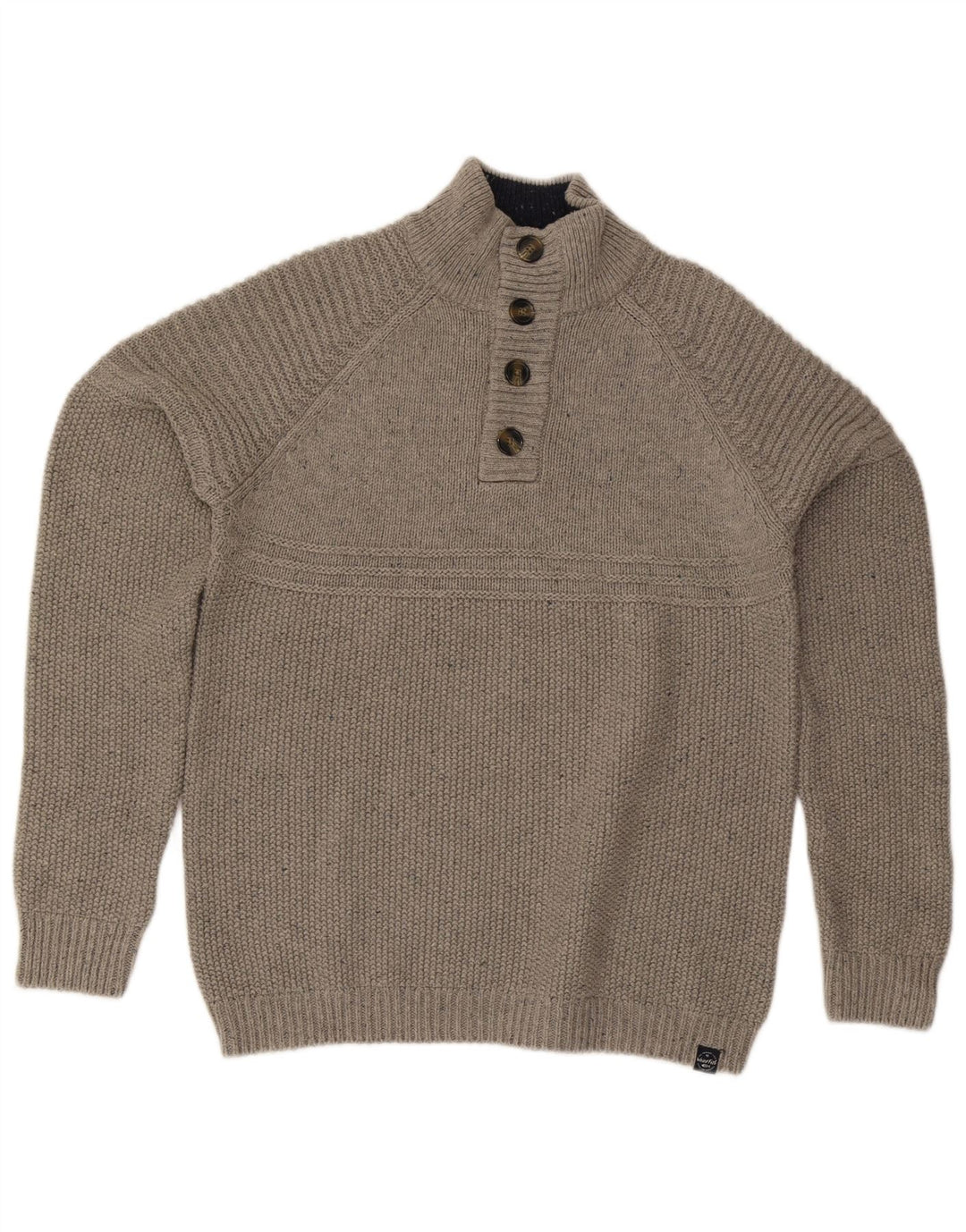Weird Fish - Jersey para hombre con cuello y botones, talla grande, algodón gris