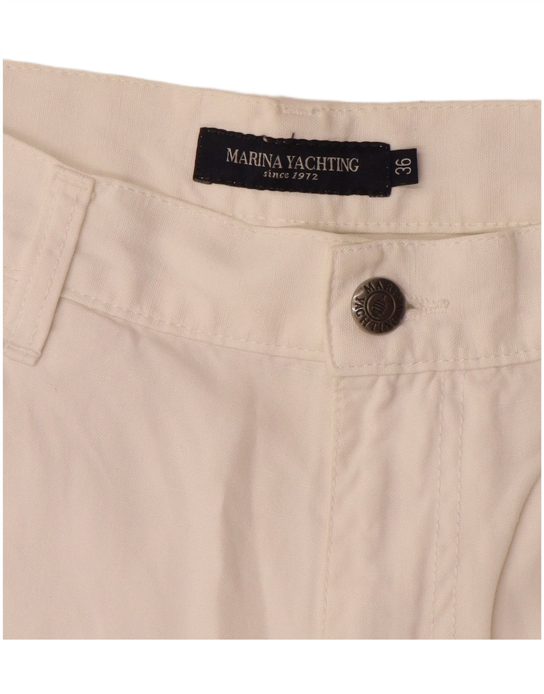 MARINA YACHTING Pantalón Casual Recto Hombre W36 L31 Algodón Blanco