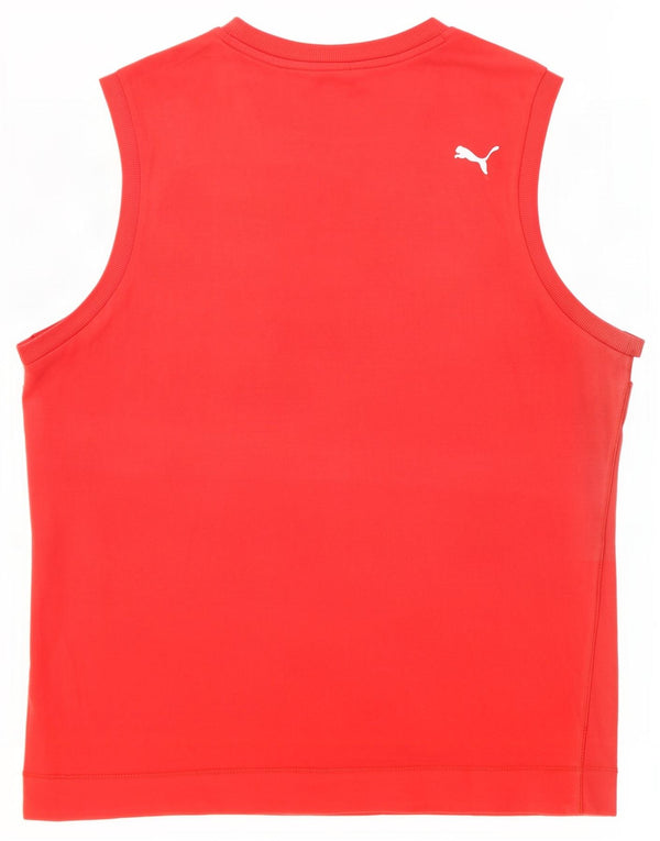 Puma Camiseta sin mangas con gráfico para hombre, talla grande, color rojo
