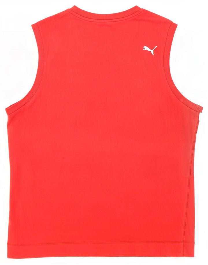 Puma Camiseta sin mangas con gráfico para hombre, talla grande, color rojo