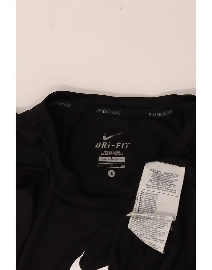 Nike Dri Fit Graphic Camiseta para hombre, talla pequeña, poliéster negro