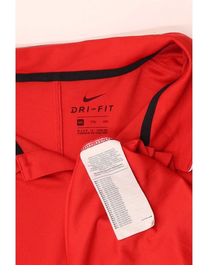 Polo Nike de corte regular para hombre, 2XL, poliéster rojo