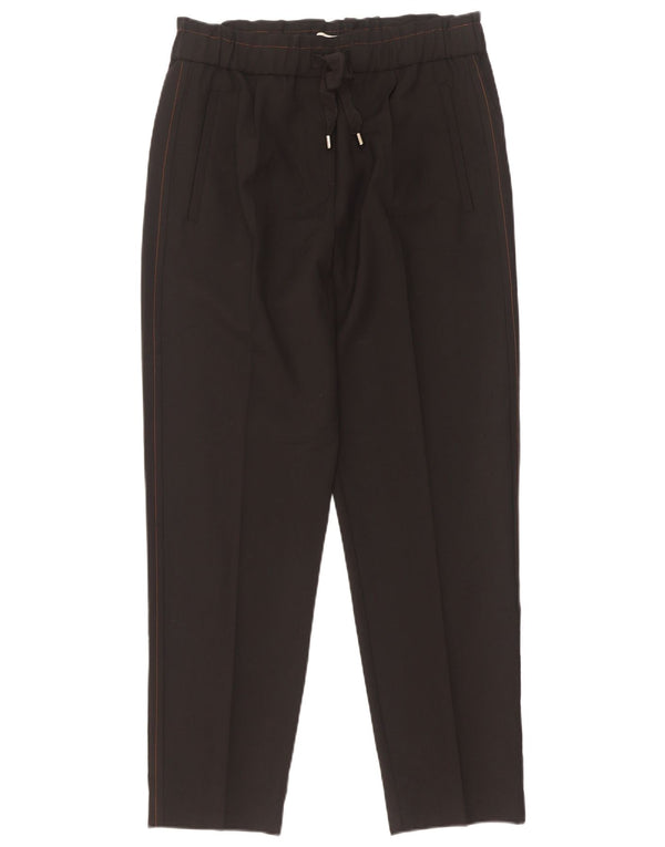 Reiss Pantalones chinos cónicos para mujer UK 8 Small W30 L28 Lana negra