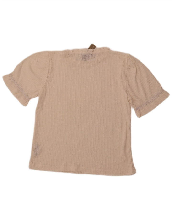 J. CREW Blusa de punto para mujer Top UK 40 Mediano Blanco Roto Poliéster