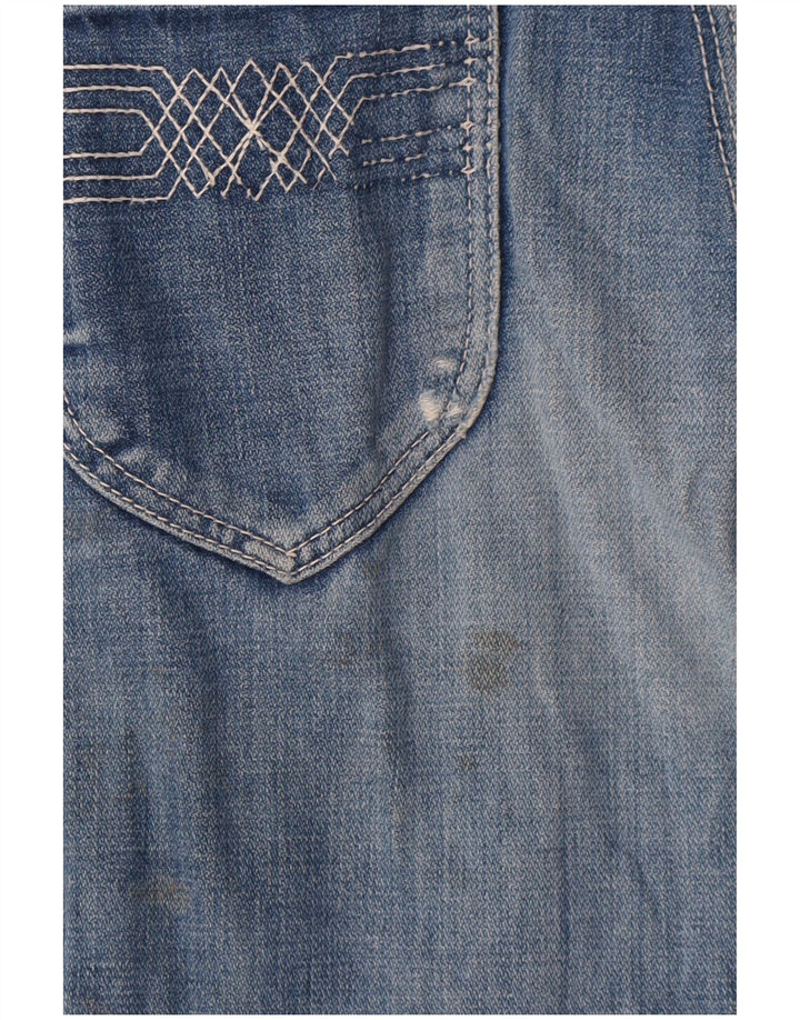 Wrangler Pantalones Cortos De Mezclilla Desgastados W29 Azul Medio