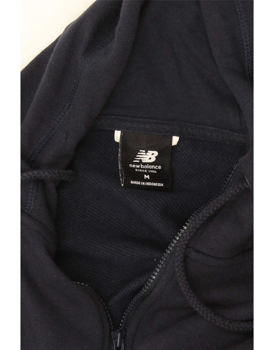 New Balance Hombre Zip Sudadera Con Capucha Suéter Medio Azul Marino