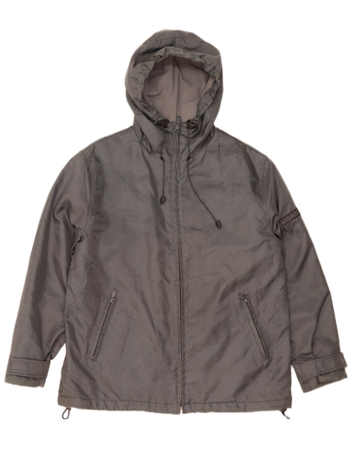 GAS Chaqueta Cortavientos con Capucha para Hombre UK 38 Gris Medio