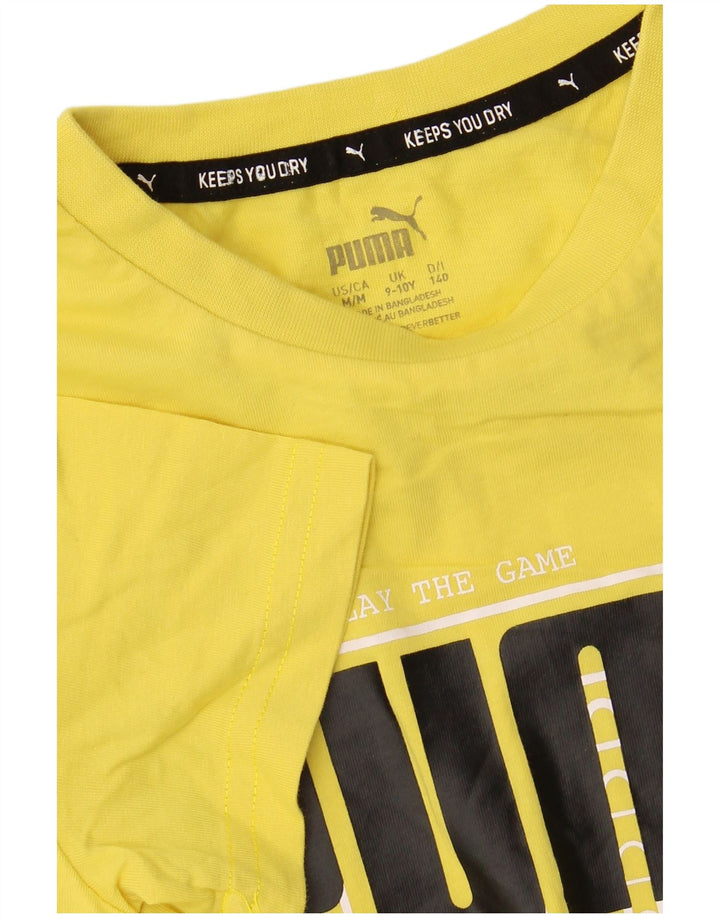 PUMA Camiseta gráfica para niño 9-10 años Amarillo