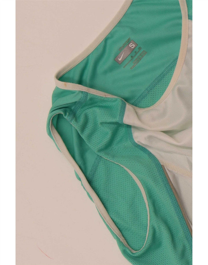 Nike Top corto sin mangas para mujer UK 8 Small Blanco Colorblock