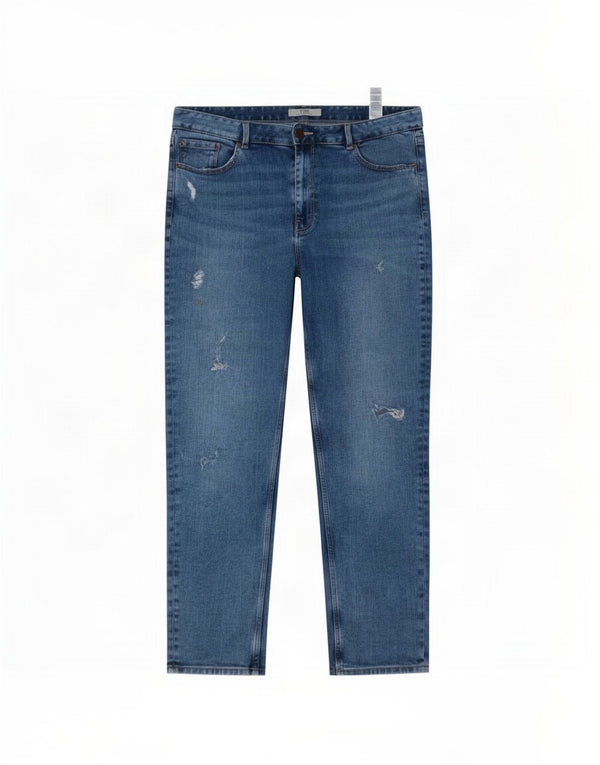 Marks & Spencer Jeans ajustados desgastados para mujer UK 40 Large W36 L25 Azul