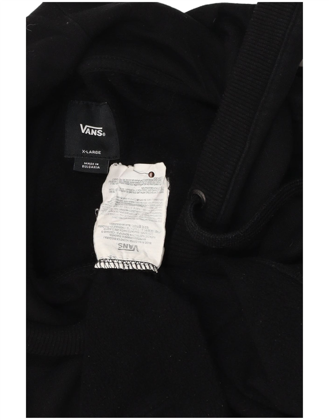 VANS Hombre Graphic Sudadera con capucha Jumper XL Negro Algodón