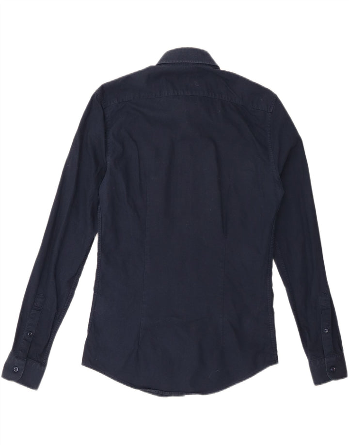 Camisa REISS Slim Fit para hombre Small Azul marino Algodón