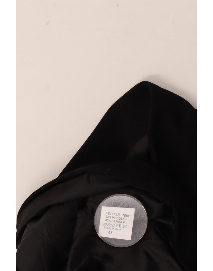 Chaqueta Blazer Vintage para Mujer IT 42 Poliéster Negro Medio