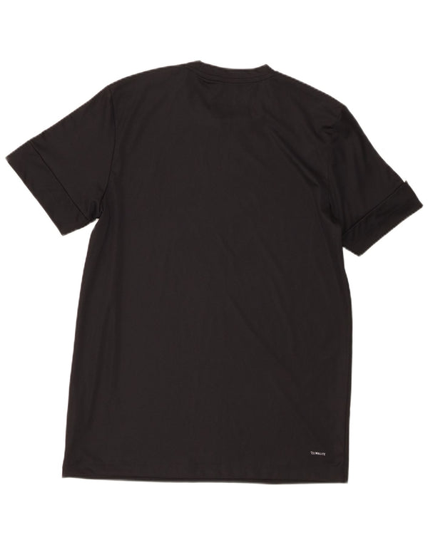 Adidas Mens Climalite Graphic Camiseta Top Medio Negro Poliéster