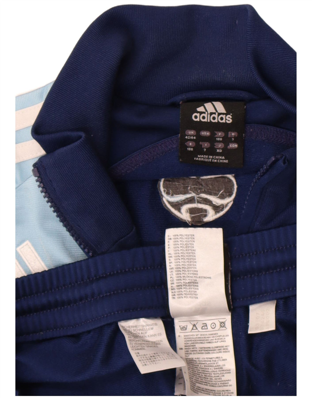 Adidas Chándal completo para hombre UK 42/44 Large Azul marino Colorblock Poliéster