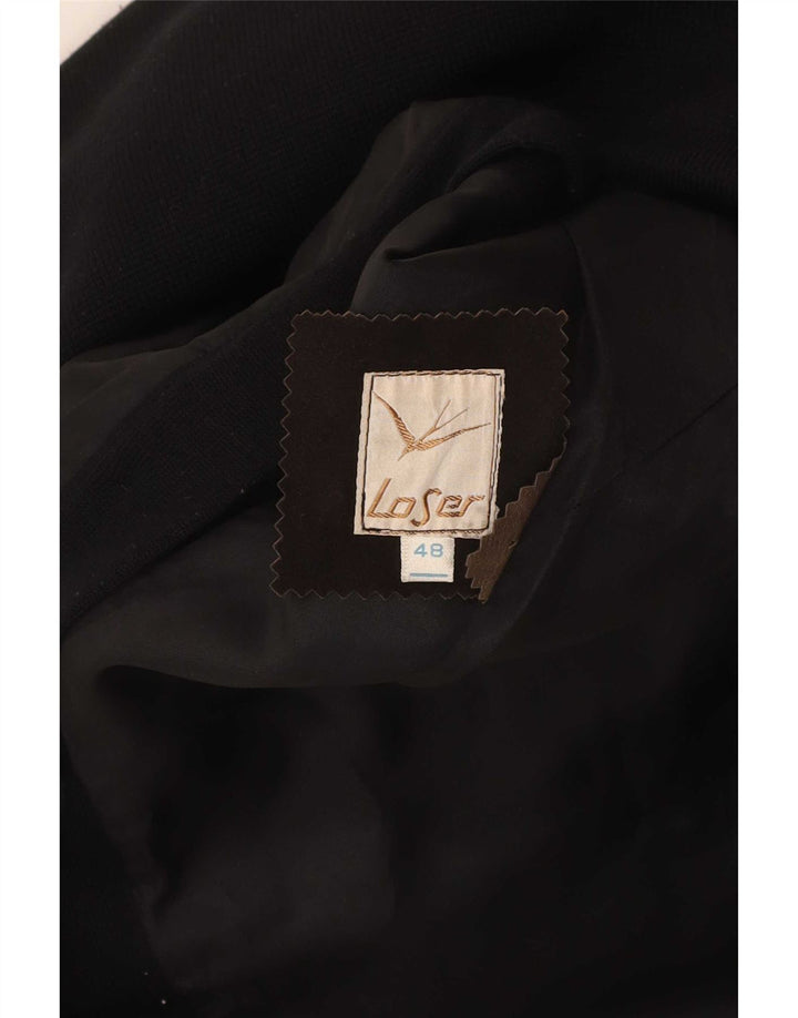 Chaqueta bomber vintage de corte regular para mujer IT 48 Bloque de color marrón medio