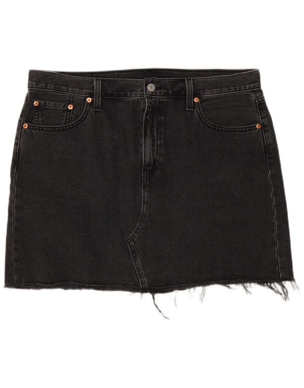 Levi's Falda Vaquera De Cintura Baja Para Mujer W32 Grande Algodón Negro