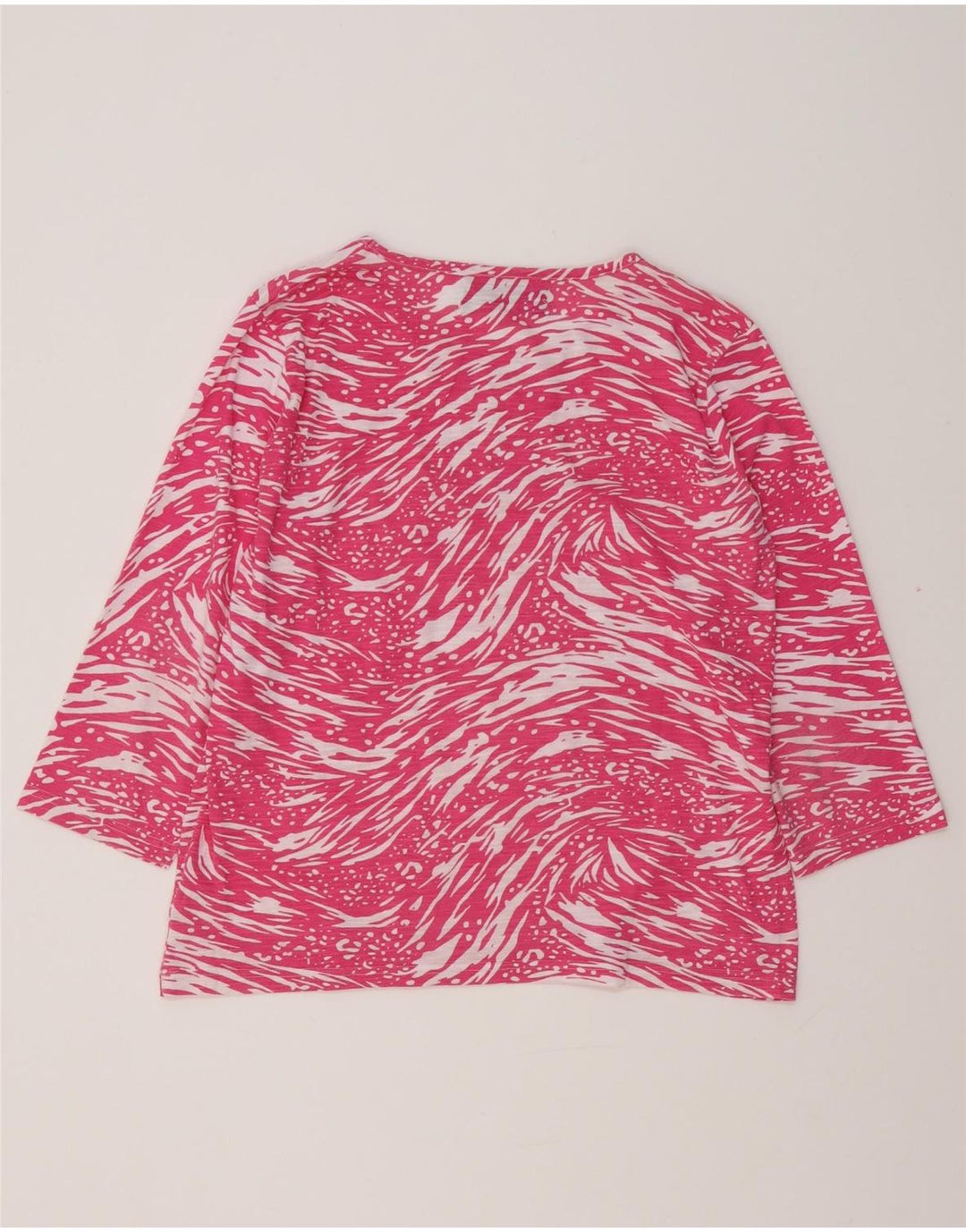 PACO BOUTIQUE Top con estampado abstracto para mujer, manga 3/4, UK 44, grande, rosa