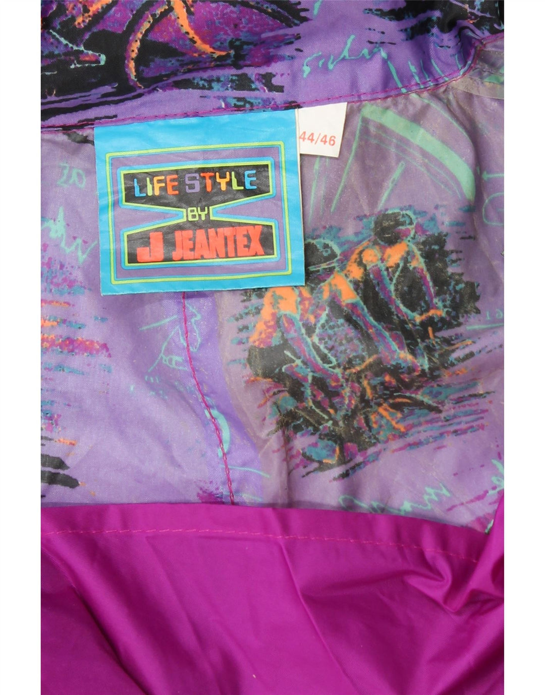 J JEANTEX Chaqueta impermeable con capucha para hombre UK 44/46 2XL Púrpura Colorblock