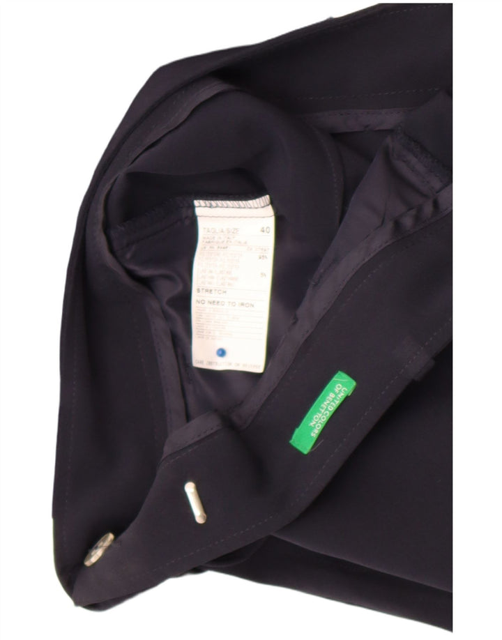 Pantalones Cortos Chinos Benetton Mujer IT 40 Small W28 Poliéster Azul Marino