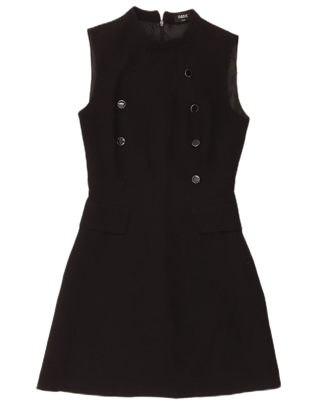Oasis Vestido tubo sin mangas para mujer UK 8 Small Poliéster negro