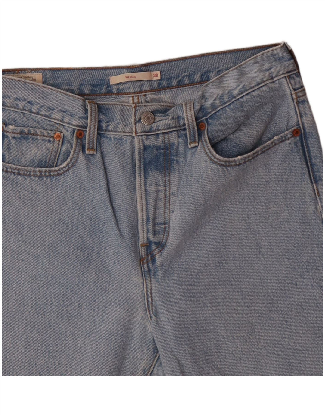 LEVI'S Mujer Wedgie Denim Shorts W30 Algodón Azul Medio