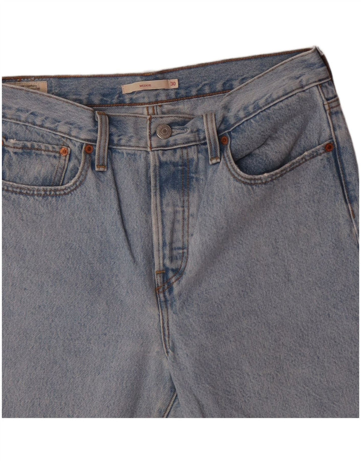 LEVI'S Mujer Wedgie Denim Shorts W30 Algodón Azul Medio