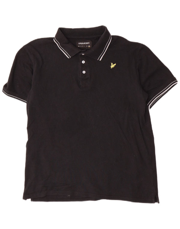 Lyle & Scott Polo para hombre 2XL Algodón negro